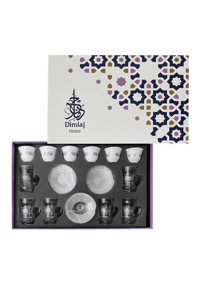 Touch Kenar Set of 20pcs Glass  Platinum