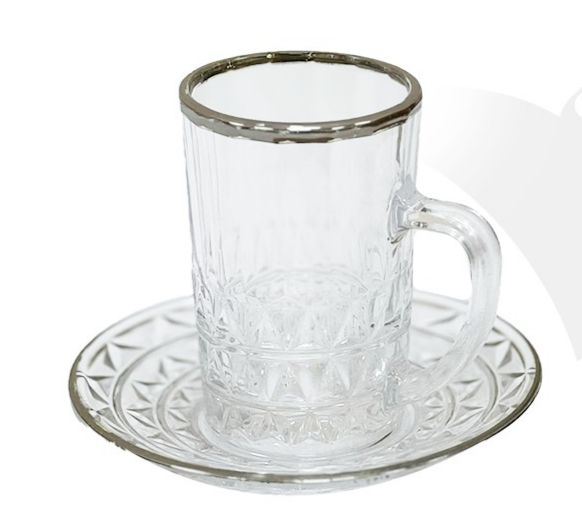 طقم كاسات شاي ريسيدا فضي