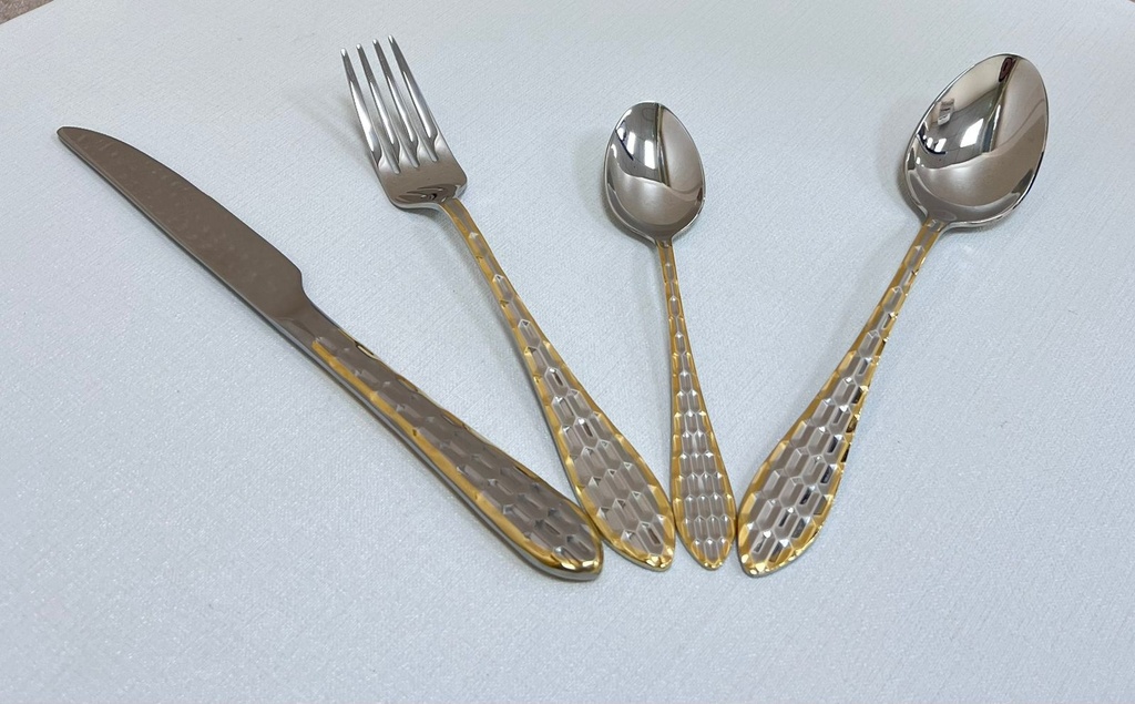 أطقم ملاعق24 قطعة ذهبي فضي