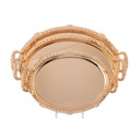 طقم تباسي بيضاوي منقوش ذهبي