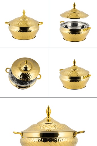 [K4230604/50] حافظة طعام باسكال ذهبي مقاس 5.0 لتر