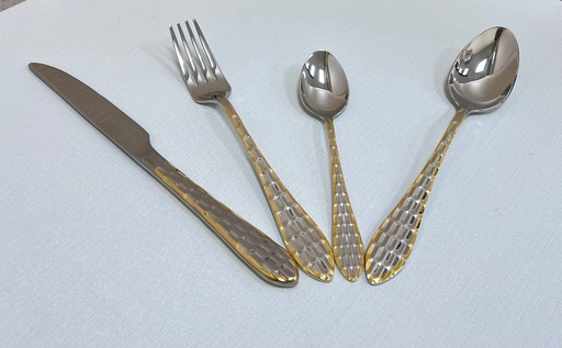 [K2230501/24] أطقم ملاعق24 قطعة ذهبي فضي